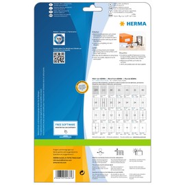 HERMA 4361 Adressetiketten, 25 Blatt, 70 x 42 mm, 21 pro A4 Bogen, 525 Stück, selbstklebend, bedruckbar, matt, blanko Papier Adressaufkleber Etiketten, weiß
