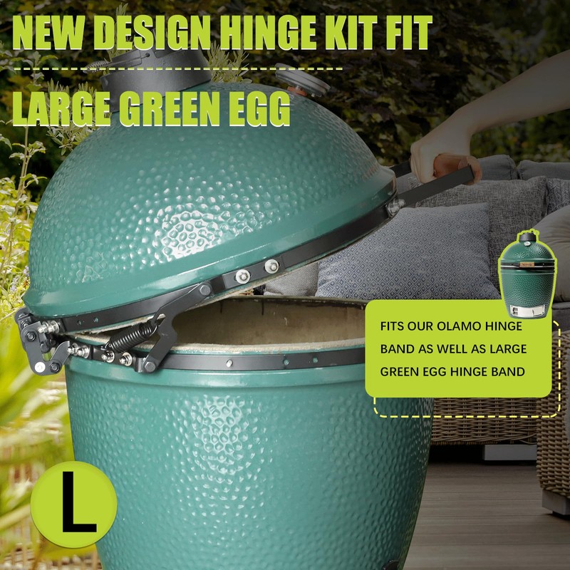 Heavy-Duty Hinge Assembly Replacement for Large Green Egg - Durable