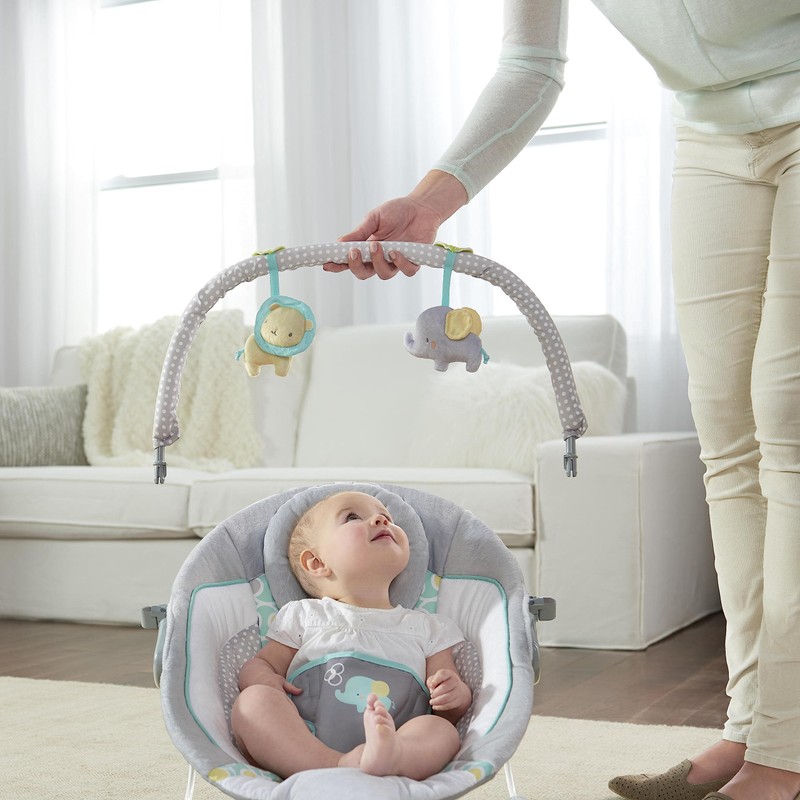 Ingenuity Soothing Baby Bouncer Infant Seat with Vibrations, -Toy Bar