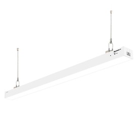 DAKASON 4FT Linkable LED Linear Light, 40W Replacing 120W, 3000K/4000K/5000K CCT Selectable, Commercial Linear Lighting Fixture for Office, Dimmable Suspended/Flush Mount Light, White 1 Pack