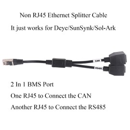 RJ45 Splitter 2 in 1 BMS Port Connecting RS485 Monitor CAN Battery Cable for Deye/SunSynk/Sol-Ark