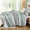 Dintszyayue Quilt Queen Size Sage Green, 3 Pieces Boho Striped