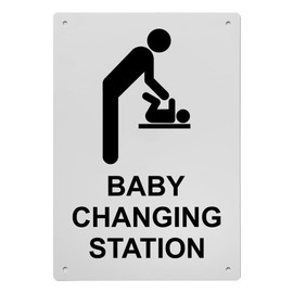 Baby Changing Station Sign, 8.5 x 11 in" OSHA Compliant Unisex Family Assisted Sign, Weatherproof Plastic, UV resistant & Easy-to-Read Signage