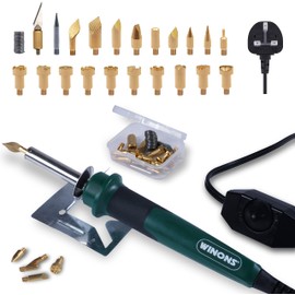 WINONS Holzbrenner-Kit WBT-0003, multifunktionales Holzbrennwerkzeug für Erwachsene, 25-teiliges Holzbrenner-Set mit einstellbarer Temperaturregelung