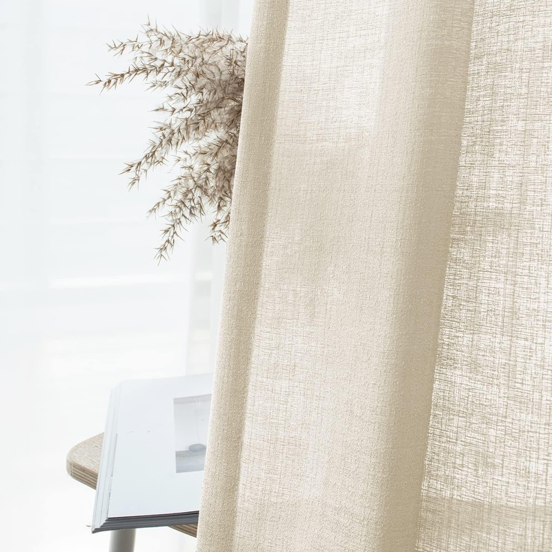 Melodieux 2 Panel Voile Sheer Curtains - Semi Sheer Privacy