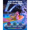 Solar Pool Fountain with Lights, Dual-Head Adjustable Spray, Timer