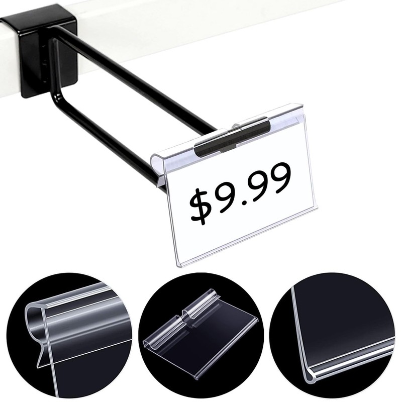 50PCS Basket Bin Labels Clip On,ChanQnTon Clear Plastic Labels for