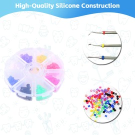 160 Pcs Dental Code Rings, 6mm Silicone Non-Toxic Orthodontic Rings Accessory, 8 Vibrant Colors, Autoclavable Instrument Identification System for Dental Clinics
