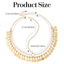 Sequin Boho Head Chain, Gold Headpiece, Hair Chains Head Chain Jewelry for Women Egyptian Headpiece Arabian Nights Outfit Costume Headband Hair Accessories for Women and Girls