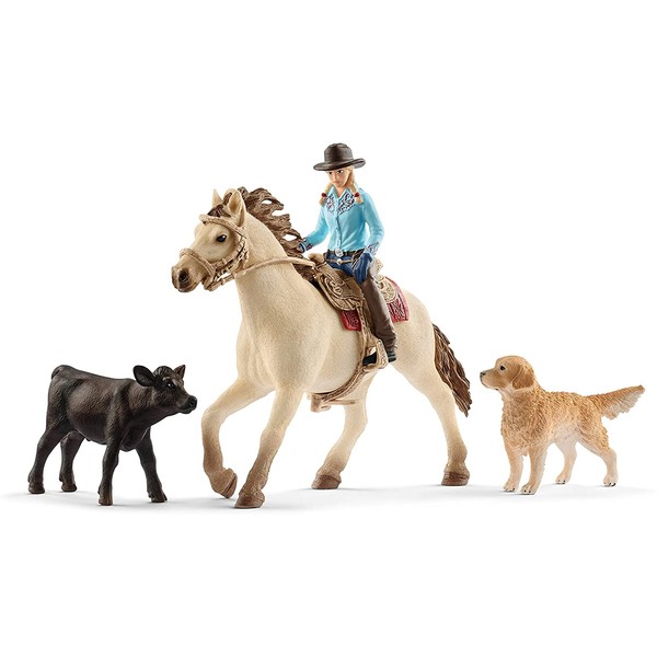 Schleich Farm World Western Riding 6-piece Educational Playset for Kids Ages 3-8