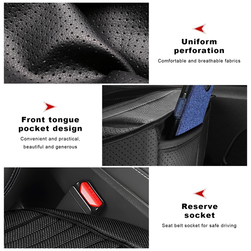 Sun Walker Car Seat Bottom Cover, Anti-Slip Leather Auto Front