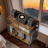 VyGrow Record Player Stand, 3-tier Vinyl Record Storage Cabinet with