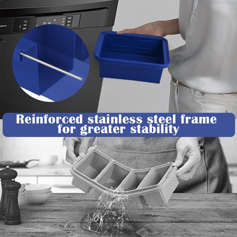 Kinggrand Kitchen 4 Cup Silicone Freezer Molds 2 Pack Soup