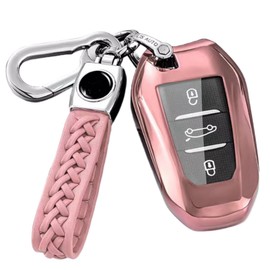 Z.MYUKI Corsa F Key Case with Key Fob for Vauxhall Corsa F 2019-2022 2023 Accessories Original, pink