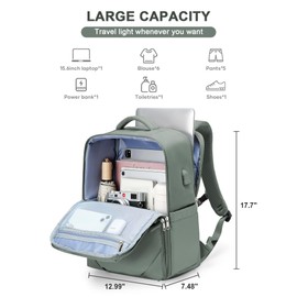 CADOLIM Large Travel Backpack Carry On Flight Approved Mochila De Viaje Carry On Backpack For Women Men Airplanes Backpack For Travel Backpacks Personal Item Travel Bag Army Green