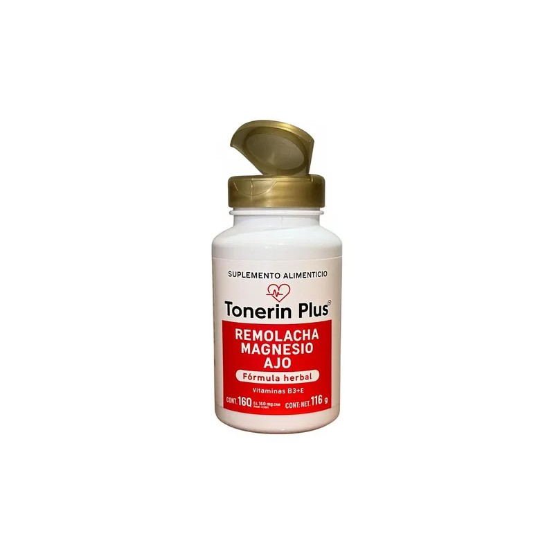 Tonerin Plus Remolacha Magnesio Ajo Formula Herbal 160 Caps