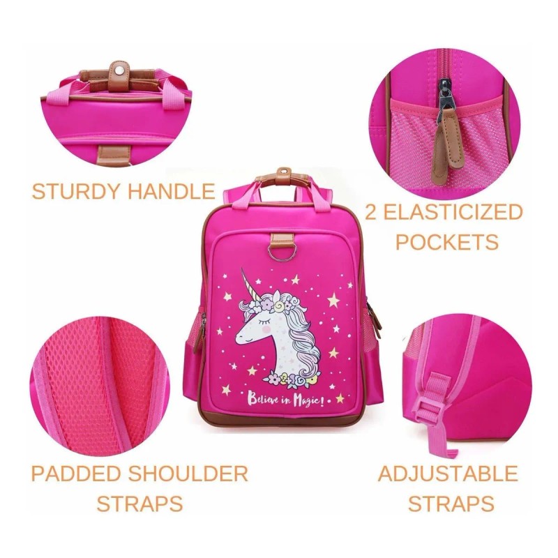 Mochila Niñas Unicornio 15 | Bolso De Escuela De Los