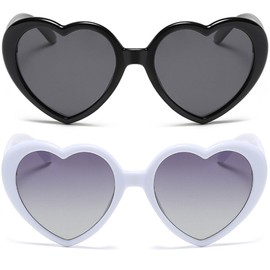 Heart Sunglasses for Women, Polarized Heart Shaped Sunglasses with UV Protection Heart Style Retro Glasses