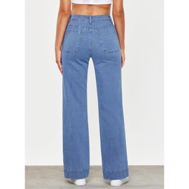 GRAPENT Women's Jeans Womens Outfits Dressy Casual High Rise Jeans 90S Jeans Woman High Waist Wide Leg Jeans for Women Wide Legged Jeans for Women Color Medium Blue XX-Large Size 20 to 22