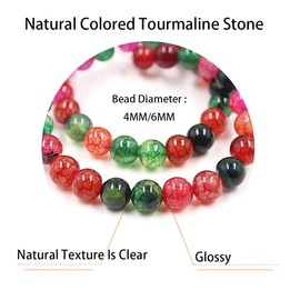 EUMENIDES Women's stone anklet, tiger's eye anklet, tourmaline, obsidian anklet, agate anklet, 9.45 inches, 6 mm/4 mm, Stone