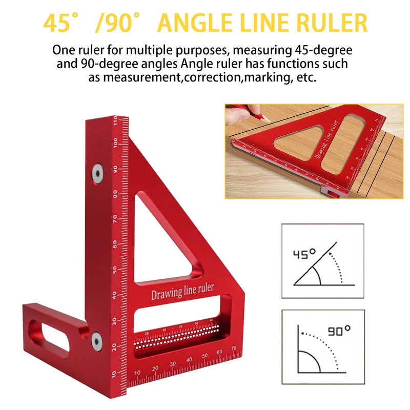 Koprek 3D Multi-Angle Measuring Ruler – 45/90 Degree Aluminum Alloy