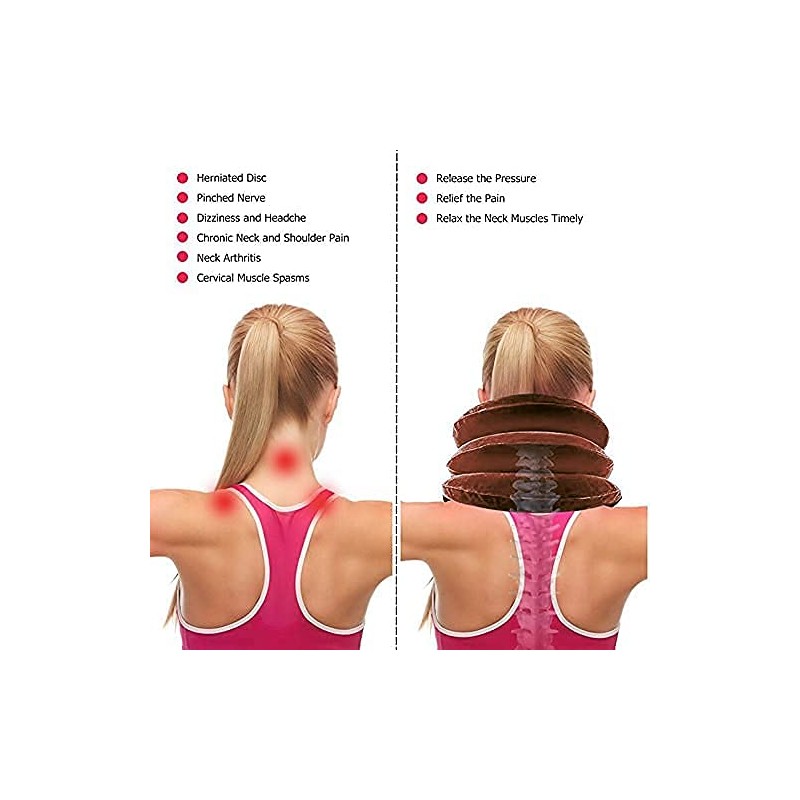 HOB Collarín Para Tracción Cervical Inflable Suave Alivia Dolor