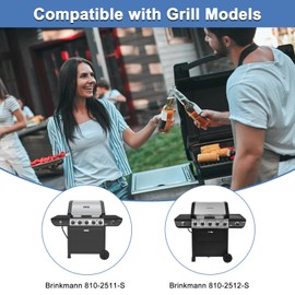 Adviace Grill Replacement Parts for Brinkmann 810-2511-S 810-2512-S, Replacement Grill Grates Heat Plate Grill Burner and Ignitor Repair Kit for 810-2511-S 810-2512-S Brinkman Grill Parts