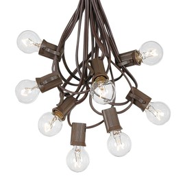 G30 Patio String Lights with 25 Globe Bulbs - Garden Hanging String Lights - Vintage Backyard Patio Lights - Outdoor String Lights - Market Cafe Bistro String Lights – Brown Wire -25 Feet