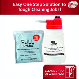 Full Crystal Refill Kit - Two 4 Oz. Crystal Powder Exterior Window Cleaner Packets for Glass and Screens (Cleans Up to 40 Windows)