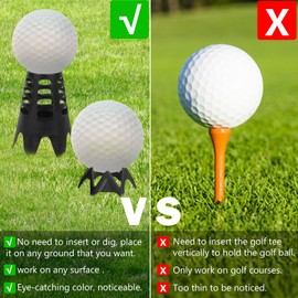 Sanchamy Golf Simulator Tees 20Pcs Plastic Golf Tees for Outdoor Indoor Home Training Practice Simulator Golf Tees Golf Mat Tees for Winter Turf Driving Range 10 Tall+10 Short+1 Mesh Bag-Black