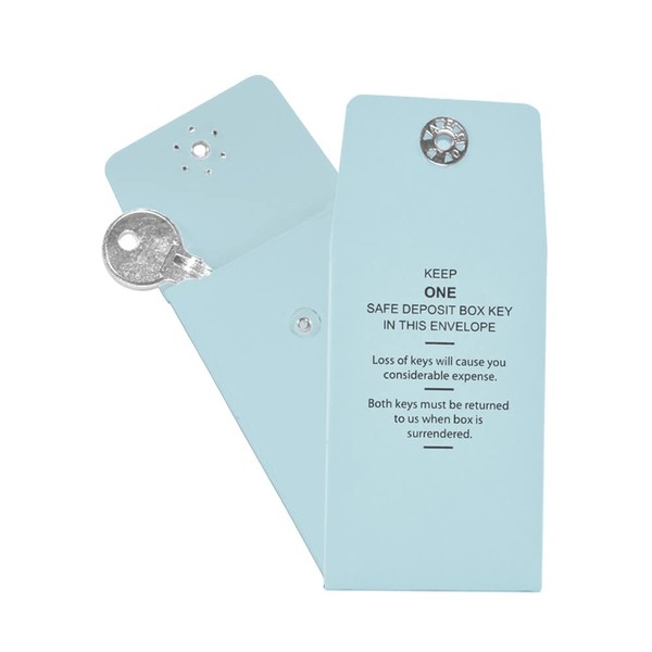 BankSupplies Stock Key Envelopes | Compact Blue Safe Deposit Envelope