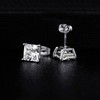 Princess Cut Cubic Zirconia 925 Sterling Silver Post Stud Earrings