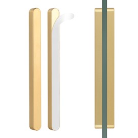 BaiNong 2pack 7 inch Stick on Shower Door Handles Adhesive Glass Shower Door Handle Matte Gold Sliding Glass Door Handle for Shower Double Sided Sliding Door Pull