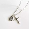 Unbranded Dainty Cross & Virgin Mary Necklace • Minimalist Necklace