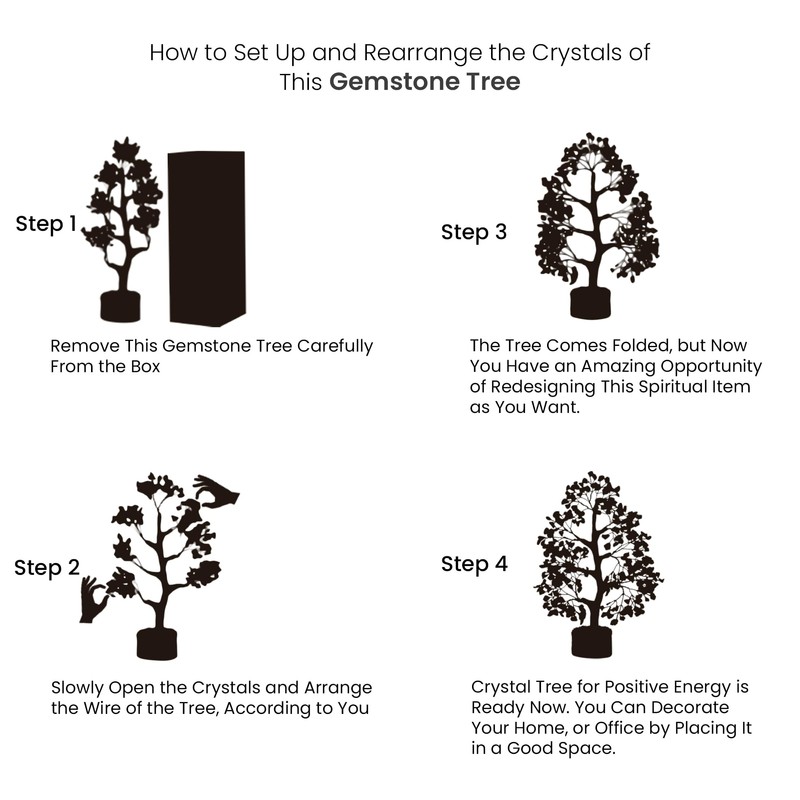 PYOR Chakra Crystal Tree, Gem Stones And Crystals, Spiritual Decor,