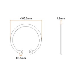 uxcell 5Pcs 62mm Internal Retaining Ring Circlip, 304 Stainless Steel Internal Circlip Snap Rings C-Clips GB893 for Grooved Shafts Studs, Silver Tone