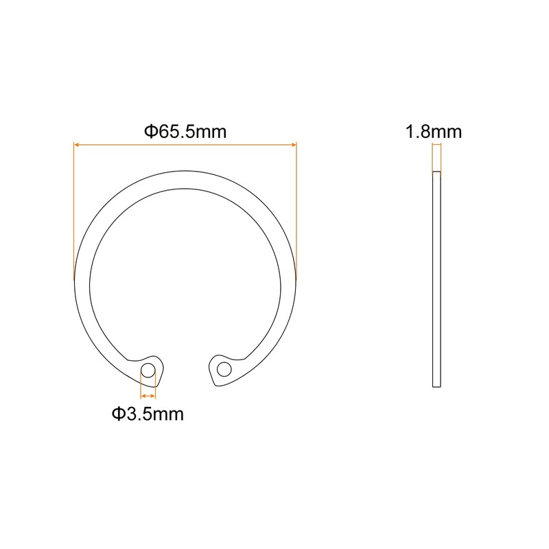 uxcell 5Pcs 62mm Internal Retaining Ring Circlip, 304 Stainless Steel