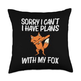Best Fox Gifts Wildlife Foxes Forest Hunter Stuff Cool Fox for Men Women Dabbing Red Swift Fennec Animal Throw Pillow, 18x18, Multicolor