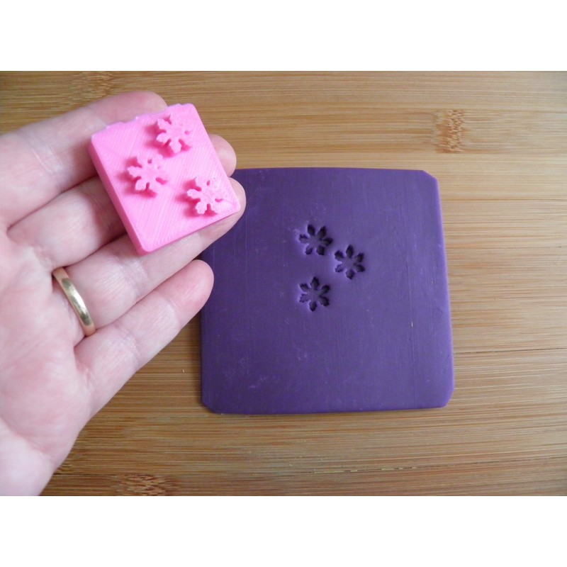 Snowflakes stamp for soap clay and cement