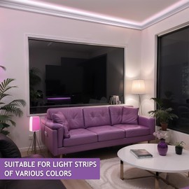 Pushglossy 8 Pcs 47.24″(Total 31.5 Ft) Ceiling Crown Molding with LED Duct Kit for Seamless Ambient Accent Lighting Waterproof Channel for Easy LED Trim Moulding Strip Installation