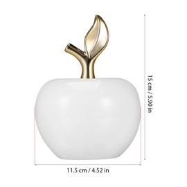 TOVINANNA Ceramic Apple Ornament Realistic Small Fruit Model Sculpture 5.90X4.52X4.52In Decorative Desktop Decor for Home Office Wedding Photography Prop