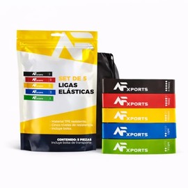 Set de 5 Bandas Elásticas de Resistencia para Ejercicio, Set de Bandas Fitness para Tonificación Muscular, Yoga, Pilates, Rehabilitación y Entrenamien