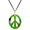 BESHEEK Murano Inspired Peace Sign Blown Glass Lampwork Art Pendant