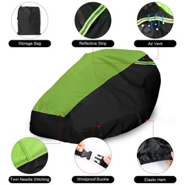 Zero Turn Mower Cover with Bagger Attachment, Universal Fit Decks up to 60" with Bagger, 600D Oxford Cloth Zero Turn Mower Cover with Windproof Buckle for Snow Rain Dust Hail Protection