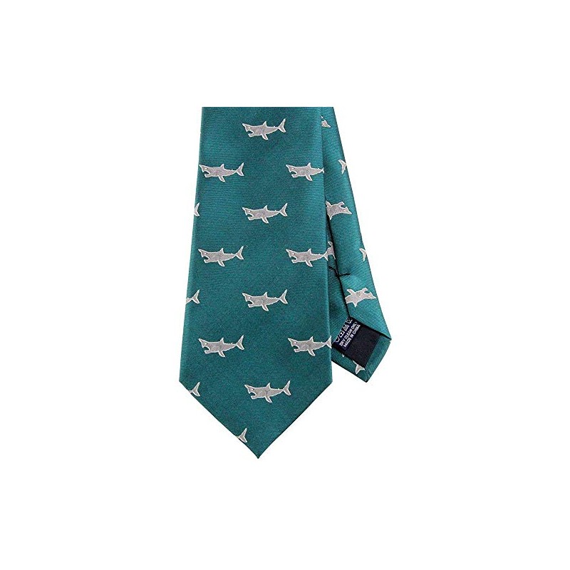 [COLORATA] Carolata Shark Pattern Necktie (100% Silk / Jacquard Woven),