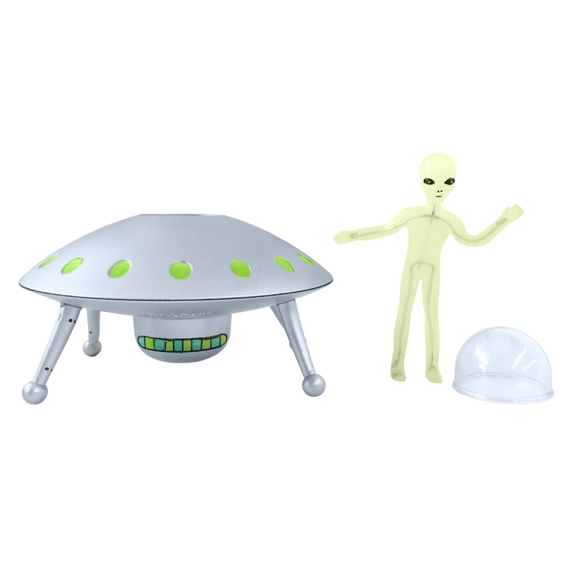Off the Wall Toys Alien Glow-in-The-Dark UFO Space Ship and