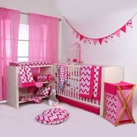 Bacati - Mix N Match Ikat Zigzag 24 X 36" Rug (Pink)