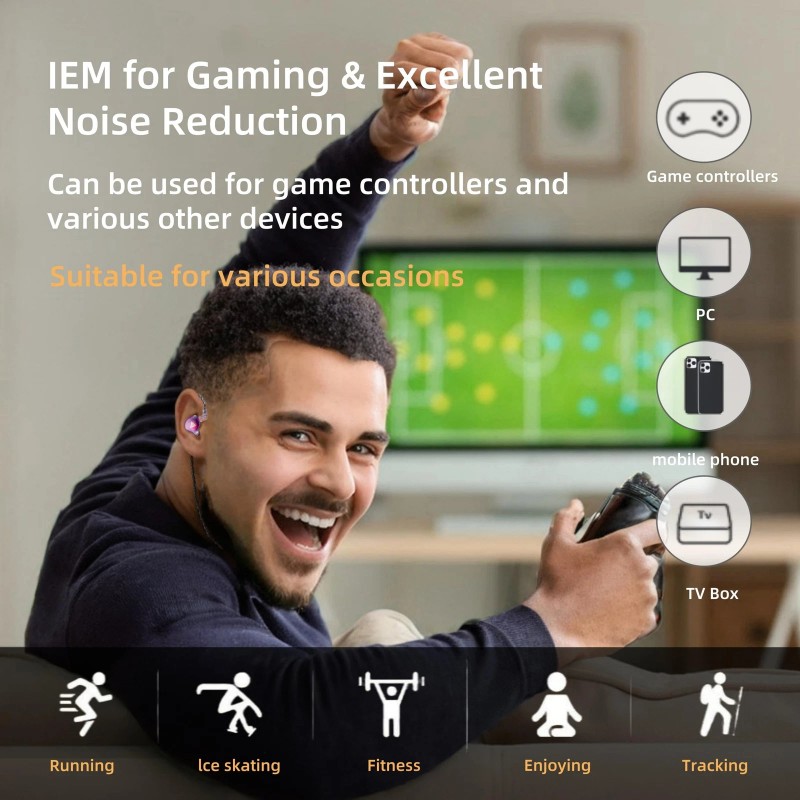 HJX QKZ AK6 Pro Wired IEM for Gaming Earbuds with