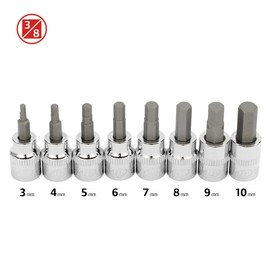 Ingersoll Rand 8 Pc. 3/8 in. Drive Hex Bit Socket Set - Metric- 752027
