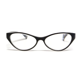 Calabria Emily Cateye Reading Glasses +1.00 Black White Checkers Women Stylish Fashion Eyeglasses Cat Eye Readers